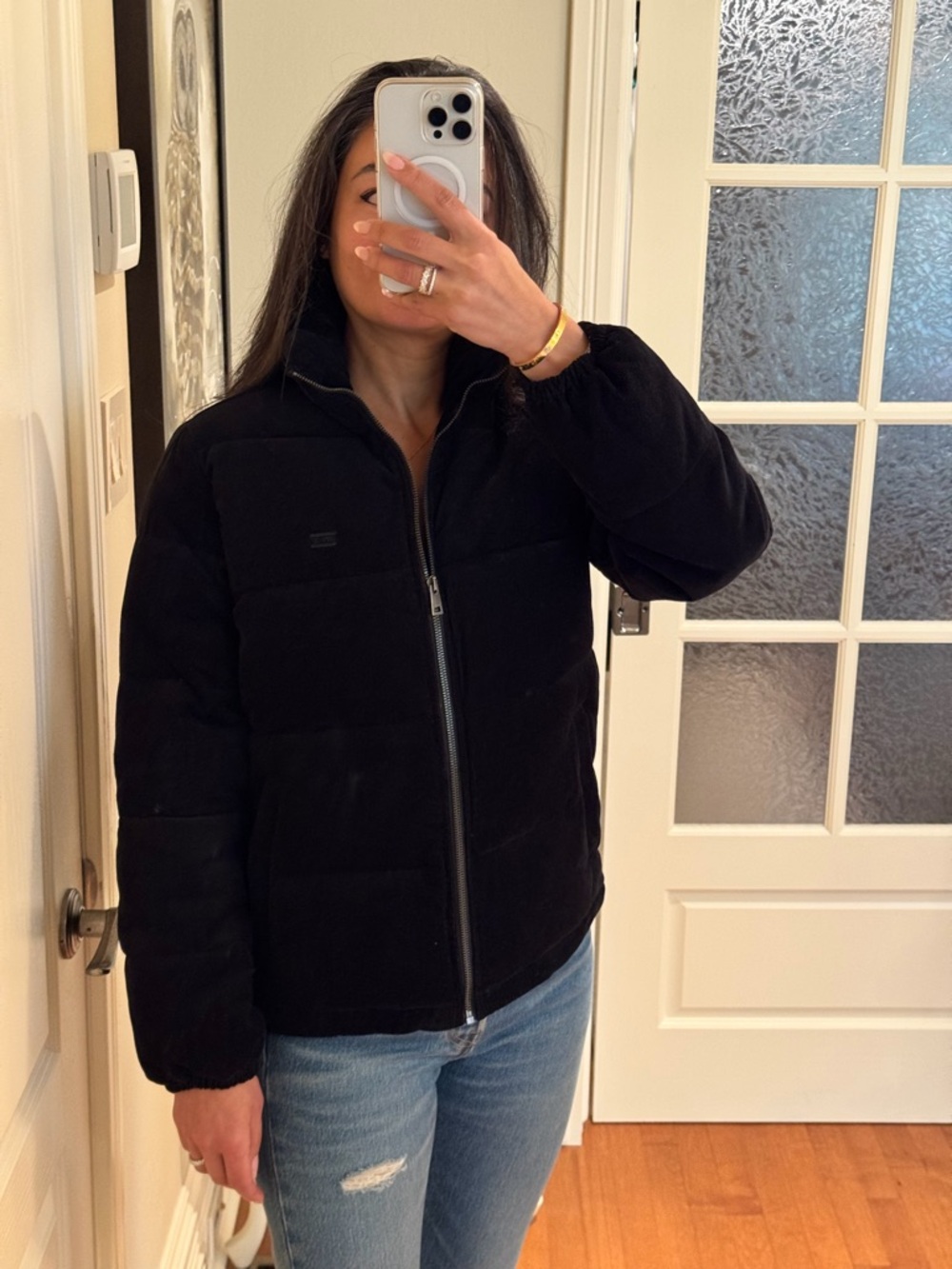 Levi's Black Corduroy Quilted Puffer Jacket